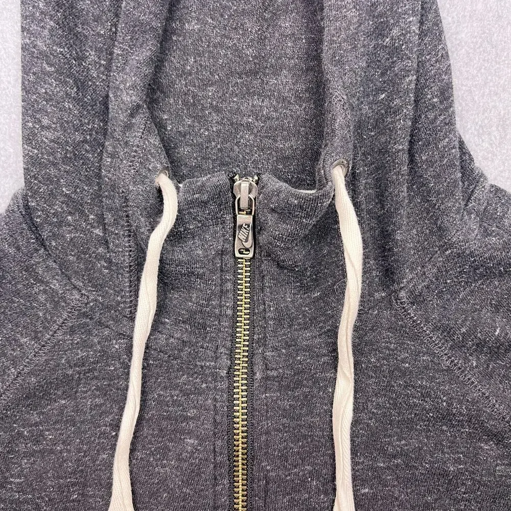nike‎ gym vintage full zip hoodie gray xs